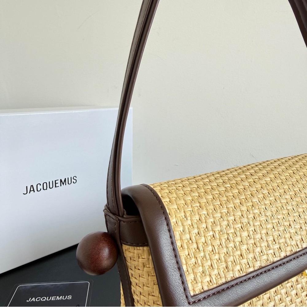 🎀 JACQUEMUS Le Panier Soli Small Straw Tote Bag - Picture 3 of 8